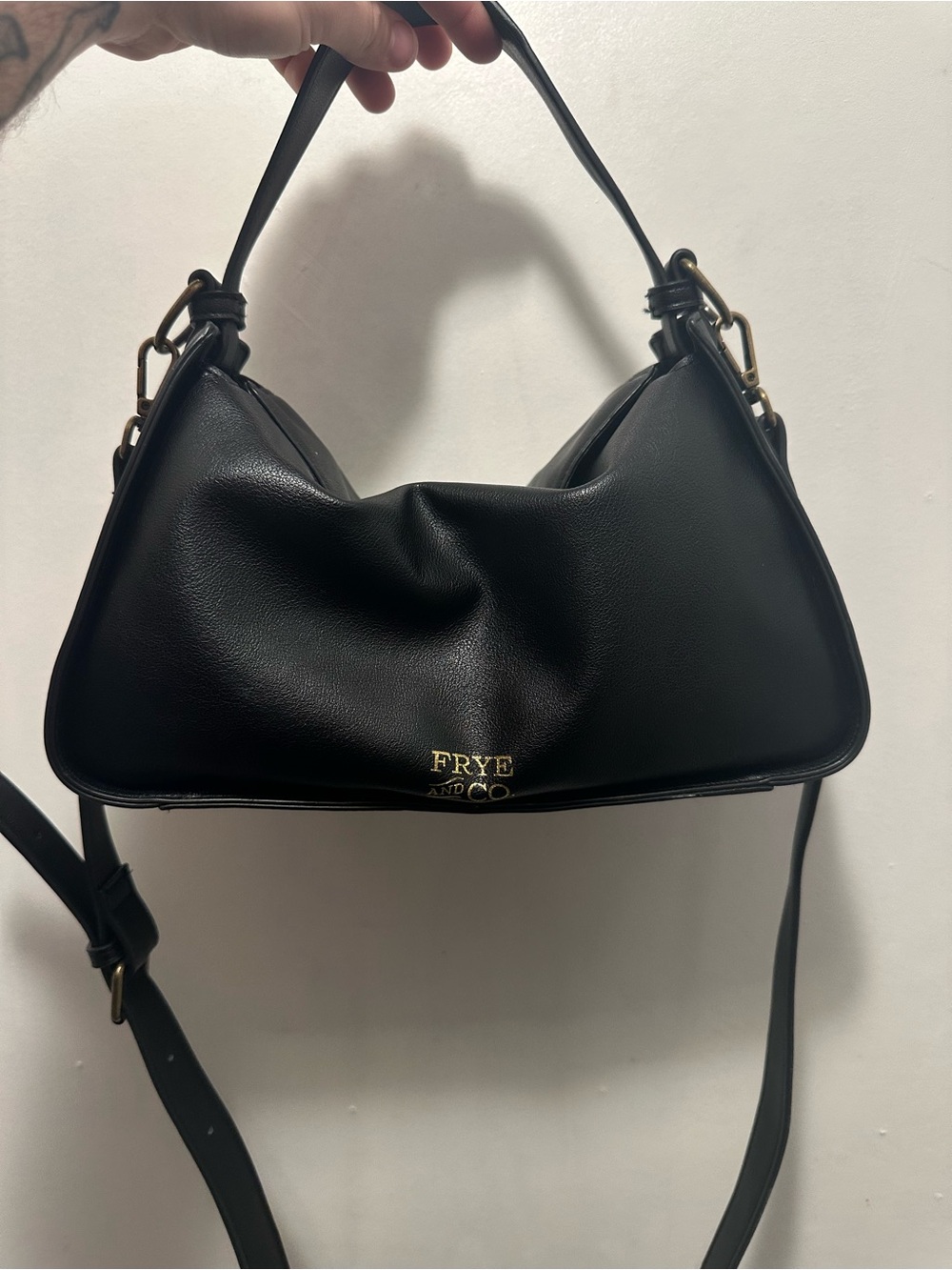 FRYE AND CO. Black Leather Shoulder Bag